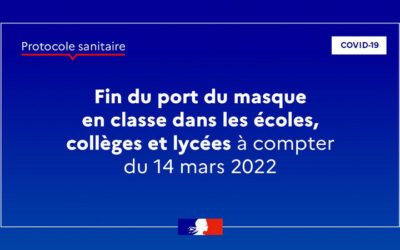 Protocole sanitaire au 17 mars 2022